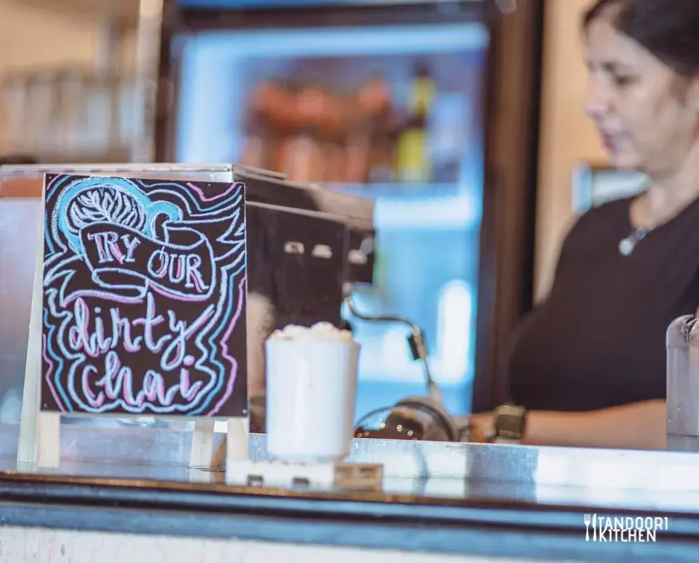 Introducing the Tandoori Kitchen Dirty Chai: A Fusion of Chai Bliss and Espresso Euphoria!